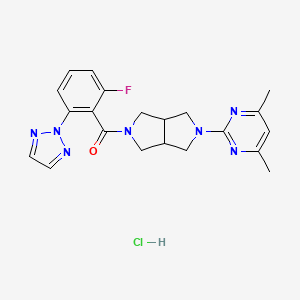 molecular formula C21H23ClFN7O B2360265 Seltorexant (hydrochloride) CAS No. 1293284-49-7