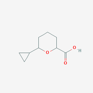 molecular formula C9H14O3 B2360266 6-Cyclopropyloxane-2-carboxylic acid CAS No. 1856798-47-4