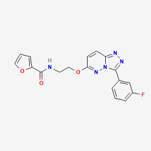 molecular formula C18H14FN5O3 B2360271 N-(2-((3-(3-fluorophenyl)-[1,2,4]triazolo[4,3-b]pyridazin-6-yl)oxy)ethyl)furan-2-carboxamide CAS No. 1021066-18-1