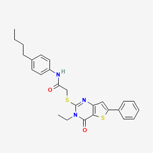 N-(4-butylphenyl)-2-(3-ethyl-4-oxo-6-phenylthieno[3,2-d]pyrimidin-2-yl)sulfanylacetamide