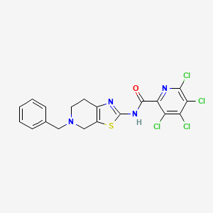 molecular formula C19H14Cl4N4OS B2360278 N-{5-benzyl-4H,5H,6H,7H-[1,3]thiazolo[5,4-c]pyridin-2-yl}-3,4,5,6-tetrachloropyridine-2-carboxamide CAS No. 926514-24-1