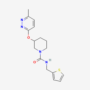 molecular formula C16H20N4O2S B2360284 3-((6-methylpyridazin-3-yl)oxy)-N-(thiophen-2-ylmethyl)piperidine-1-carboxamide CAS No. 2034251-50-6