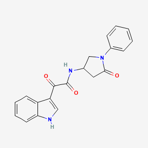 molecular formula C20H17N3O3 B2360308 2-(1H-indol-3-yl)-2-oxo-N-(5-oxo-1-phenylpyrrolidin-3-yl)acetamide CAS No. 896363-27-2