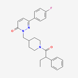 molecular formula C26H28FN3O2 B2360311 6-(4-氟苯基)-2-{[1-(2-苯基丁酰)哌啶-4-基]甲基}-2,3-二氢哒嗪-3-酮 CAS No. 2097910-50-2