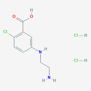 molecular formula C9H13Cl3N2O2 B2360313 5-(2-Aminoethylamino)-2-chlorobenzoic acid;dihydrochloride CAS No. 2378506-88-6