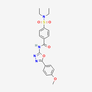 molecular formula C20H22N4O5S B2360318 4-(二乙基磺酰氨基)-N-[5-(4-甲氧苯基)-1,3,4-恶二唑-2-基]苯甲酰胺 CAS No. 442881-09-6