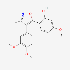 molecular formula C19H19NO5 B2360319 2-[4-(3,4-Dimethoxyphenyl)-3-methyl-1,2-oxazol-5-yl]-5-methoxyphenol CAS No. 899382-80-0