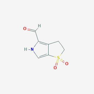 molecular formula C7H7NO3S B2360321 1,1-二氧代-3,5-二氢-2H-噻吩并[2,3-c]吡咯-4-甲醛 CAS No. 1516423-16-7