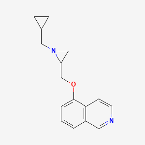 molecular formula C16H18N2O B2360327 5-[[1-(Cyclopropylmethyl)aziridin-2-yl]methoxy]isoquinoline CAS No. 2411298-28-5