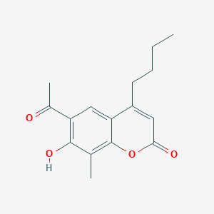 molecular formula C16H18O4 B2360331 6-乙酰基-4-丁基-7-羟基-8-甲基-2H-色酮-2-酮 CAS No. 951989-05-2