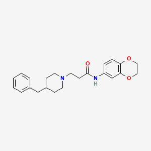 3-(4-benzylpiperidin-1-yl)-N-(2,3-dihydro-1,4-benzodioxin-6-yl)propanamide