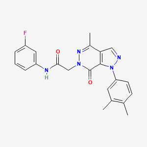 2-(1-(3,4-dimethylphenyl)-4-methyl-7-oxo-1H-pyrazolo[3,4-d]pyridazin-6(7H)-yl)-N-(3-fluorophenyl)acetamide