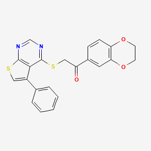 1-(2,3-Dihydrobenzo[b][1,4]dioxin-6-yl)-2-((5-phenylthieno[2,3-d]pyrimidin-4-yl)thio)ethanone