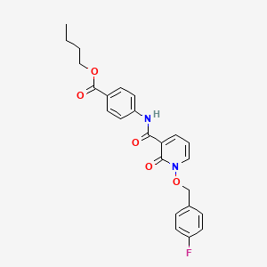 Butyl 4-(1-((4-fluorobenzyl)oxy)-2-oxo-1,2-dihydropyridine-3-carboxamido)benzoate