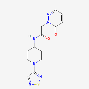 molecular formula C13H16N6O2S B2360360 2-(6-oxo-1,6-dihydropyridazin-1-yl)-N-[1-(1,2,5-thiadiazol-3-yl)piperidin-4-yl]acetamide CAS No. 2034457-98-0