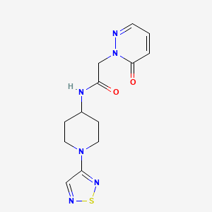 molecular formula C13H16N6O2S B2360360 2-(6-氧代-1,6-二氢哒嗪-1-基)-N-[1-(1,2,5-噻二唑-3-基)哌啶-4-基]乙酰胺 CAS No. 2034457-98-0