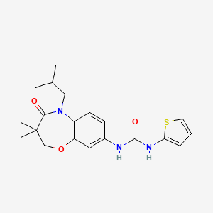 1-(5-Isobutyl-3,3-dimethyl-4-oxo-2,3,4,5-tetrahydrobenzo[b][1,4]oxazepin-8-yl)-3-(thiophen-2-yl)urea