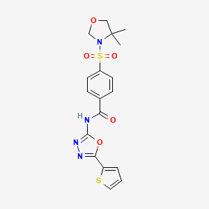 4-((4,4-dimethyloxazolidin-3-yl)sulfonyl)-N-(5-(thiophen-2-yl)-1,3,4-oxadiazol-2-yl)benzamide
