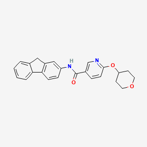 molecular formula C24H22N2O3 B2360365 N-(9H-fluoren-2-yl)-6-((tetrahydro-2H-pyran-4-yl)oxy)nicotinamide CAS No. 1904085-95-5