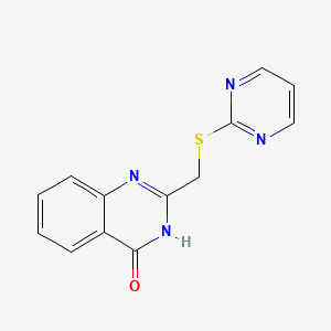 molecular formula C13H10N4OS B2360369 2-((pyrimidin-2-ylthio)methyl)quinazolin-4(3H)-one CAS No. 896024-56-9
