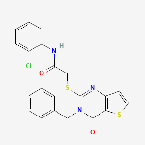 2-(3-benzyl-4-oxothieno[3,2-d]pyrimidin-2-yl)sulfanyl-N-(2-chlorophenyl)acetamide