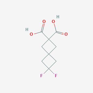 molecular formula C9H10F2O4 B2360374 6,6-Difluorospiro[3.3]heptane-2,2-dicarboxylic acid CAS No. 2176126-09-1