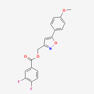 molecular formula C18H13F2NO4 B2360376 (5-(4-Methoxyphenyl)isoxazol-3-yl)methyl 3,4-difluorobenzoate CAS No. 953176-46-0