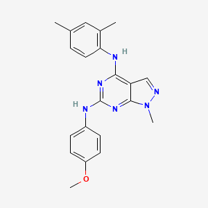 molecular formula C21H22N6O B2360378 4-N-(2,4-dimethylphenyl)-6-N-(4-methoxyphenyl)-1-methylpyrazolo[3,4-d]pyrimidine-4,6-diamine CAS No. 896001-98-2