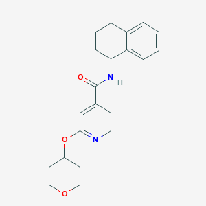 molecular formula C21H24N2O3 B2360387 2-(oxan-4-yloxy)-N-(1,2,3,4-tetrahydronaphthalen-1-yl)pyridine-4-carboxamide CAS No. 2034392-18-0