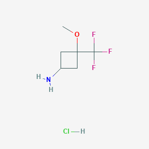 molecular formula C6H11ClF3NO B2360388 3-Methoxy-3-(trifluoromethyl)cyclobutan-1-amine;hydrochloride CAS No. 2375267-84-6