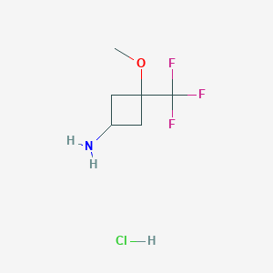 molecular formula C6H11ClF3NO B2360388 cis-3-methoxy-3-(trifluoromethyl)cyclobutanamine;hydrochloride CAS No. 2375267-84-6