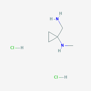 molecular formula C5H14Cl2N2 B2360399 1-(氨甲基)-N-甲基环丙-1-胺；二盐酸盐 CAS No. 2411252-73-6