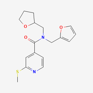 molecular formula C17H20N2O3S B2360403 N-[(furan-2-yl)methyl]-2-(methylsulfanyl)-N-[(oxolan-2-yl)methyl]pyridine-4-carboxamide CAS No. 2094416-26-7