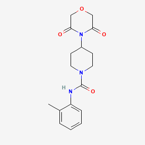 molecular formula C17H21N3O4 B2360422 4-(3,5-Dioxomorpholin-4-yl)-N-(2-methylphenyl)piperidine-1-carboxamide CAS No. 2320422-49-7