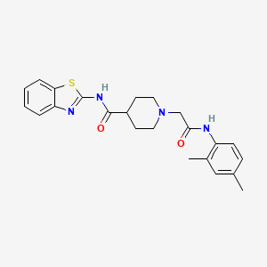 molecular formula C23H26N4O2S B2360423 N-(benzo[d]tiazol-2-il)-1-(2-((2,4-dimetilfenil)amino)-2-oxoethyl)piperidina-4-carboxamida CAS No. 941881-82-9