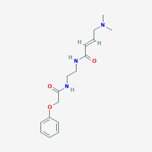 molecular formula C16H23N3O3 B2360438 (E)-4-(Dimethylamino)-N-[2-[(2-phenoxyacetyl)amino]ethyl]but-2-enamide CAS No. 2411323-95-8