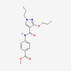 molecular formula C18H23N3O4 B2360444 4-(3-丙氧基-1-丙基-1H-吡唑-4-甲酰胺基)苯甲酸甲酯 CAS No. 1013765-70-2