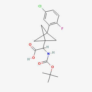 2-[3-(5-Chloro-2-fluorophenyl)-1-bicyclo[1.1.1]pentanyl]-2-[(2-methylpropan-2-yl)oxycarbonylamino]acetic acid