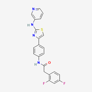 molecular formula C22H16F2N4OS B2360449 2-(2,4-difluorophenyl)-N-(4-(2-(pyridin-3-ylamino)thiazol-4-yl)phenyl)acetamide CAS No. 1797285-61-0