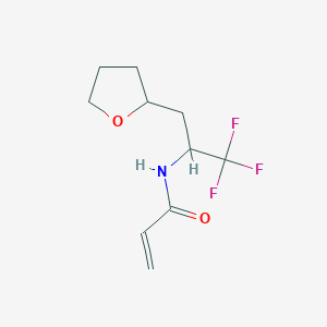 molecular formula C10H14F3NO2 B2360463 N-[1,1,1-Trifluoro-3-(oxolan-2-yl)propan-2-yl]prop-2-enamide CAS No. 2305475-04-9