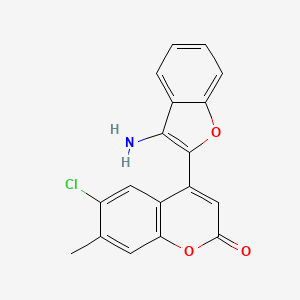molecular formula C18H12ClNO3 B2360468 4-(3-aminobenzofuran-2-yl)-6-chloro-7-methyl-2H-chromen-2-one CAS No. 890633-85-9