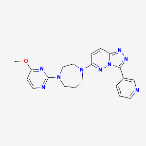 molecular formula C20H21N9O B2360471 6-[4-(4-Methoxypyrimidin-2-yl)-1,4-diazepan-1-yl]-3-pyridin-3-yl-[1,2,4]triazolo[4,3-b]pyridazine CAS No. 2380181-50-8
