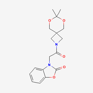 molecular formula C17H20N2O5 B2360472 3-(2-(7,7-dimethyl-6,8-dioxa-2-azaspiro[3.5]nonan-2-yl)-2-oxoethyl)benzo[d]oxazol-2(3H)-one CAS No. 1396888-92-8