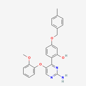 2-(2-Amino-5-(2-methoxyphenoxy)pyrimidin-4-yl)-5-((4-methylbenzyl)oxy)phenol
