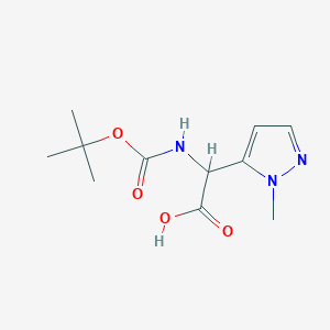 2-[(2-Methylpropan-2-yl)oxycarbonylamino]-2-(2-methylpyrazol-3-yl)acetic acid