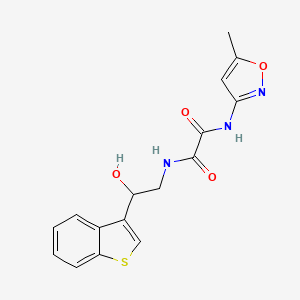 molecular formula C16H15N3O4S B2360480 N1-(2-(benzo[b]thiophen-3-yl)-2-hydroxyethyl)-N2-(5-methylisoxazol-3-yl)oxalamide CAS No. 2034571-14-5