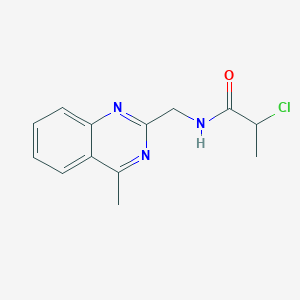 molecular formula C13H14ClN3O B2360492 2-Chloro-N-[(4-methylquinazolin-2-yl)methyl]propanamide CAS No. 2411254-98-1