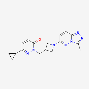 molecular formula C17H19N7O B2360496 6-Cyclopropyl-2-[(1-{3-methyl-[1,2,4]triazolo[4,3-b]pyridazin-6-yl}azetidin-3-yl)methyl]-2,3-dihydropyridazin-3-one CAS No. 2195938-35-1