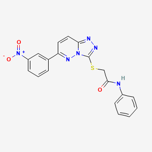 molecular formula C19H14N6O3S B2360517 N-fenilacetamida, 2-((6-(3-nitrofenil)-[1,2,4]triazolo[4,3-b]piridazin-3-il)tio)- CAS No. 891121-23-6