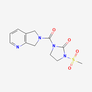 molecular formula C12H14N4O4S B2360519 1-(6,7-dihydro-5H-pyrrolo[3,4-b]pyridine-6-carbonyl)-3-(methylsulfonyl)imidazolidin-2-one CAS No. 2320456-97-9